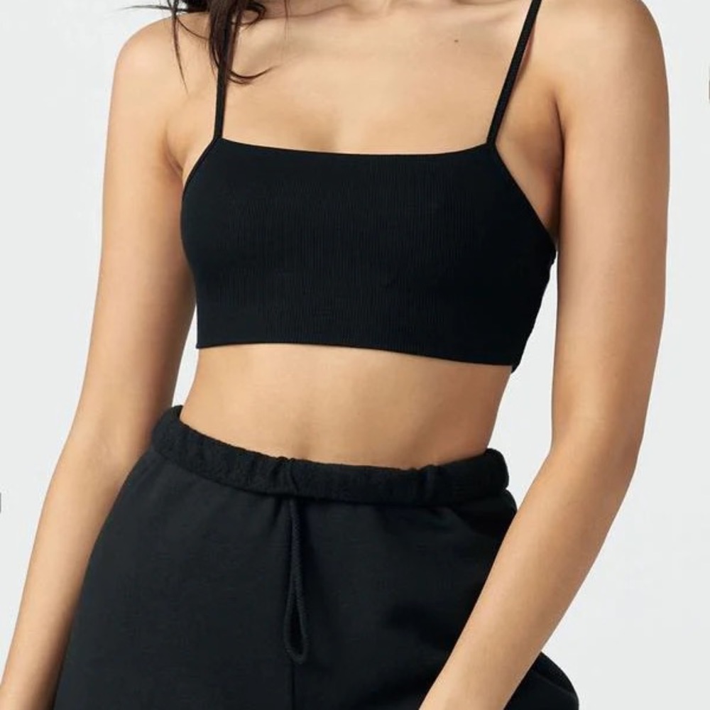 Joah brown square neck tank bra